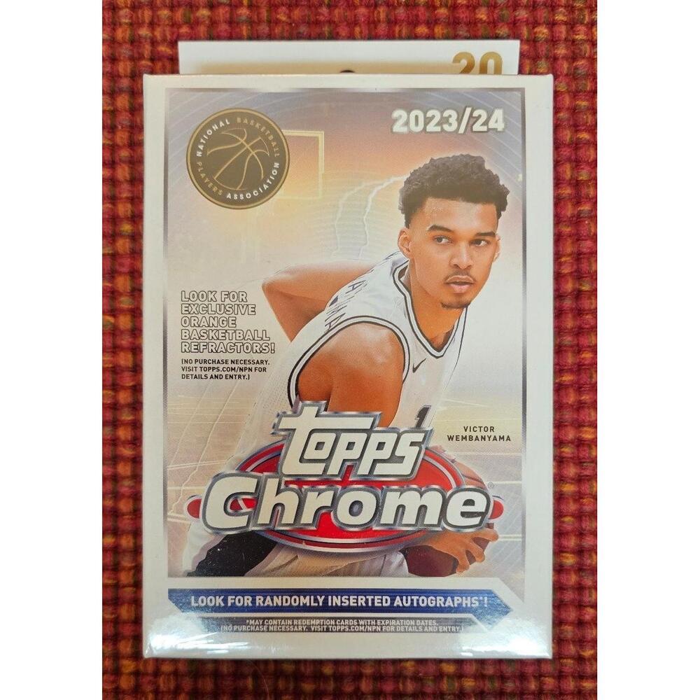 One 2023-24 Topps Chrome Basketball Hanger Box New Sealed 4 Packs NBA Wembanyama - Picture 5 of 8